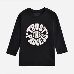 DIGITAL PRINTED TRUST PROCESS JET BLACK GIRLS LONG SLEEVE T.SHIRT