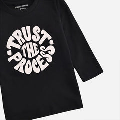 DIGITAL PRINTED TRUST PROCESS JET BLACK GIRLS LONG SLEEVE T.SHIRT