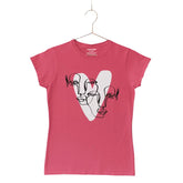 HEART CALIGRAPHY PARADISE PINK JUNIOR GIRLS T-SHIRT
