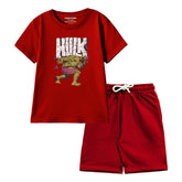 HULK BOYS SHORT SLEEVE MEHROON T.SHIRT & SHORTS