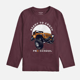MONSTAR TRUCK BURGUNDY BOYS LONG SLEEVE T.SHIRT
