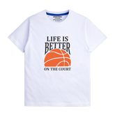WHITE GRAPHICS LIFE COURT-SHIRT