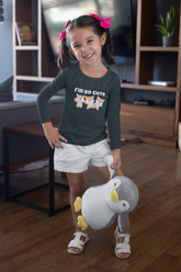 DIGITAL PRINTED I’M CUTE JUNIOR JET BLACK COLOR GIRLS LONG SLEEVE T.SHIRT