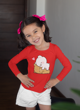 MILK & MOCHA JUNIOR FEIRY RED COLOR GIRLS LONG SLEEVE T-SHIRT