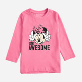 DIGITAL PRINTED STAY AWESOME COSMOS PINK GIRLS LONG SLEEVE T.SHIRT