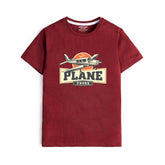 DIGITAL PRINTED PLANE JUNIOR MEHROON COLOR BOYS T.SHIRT