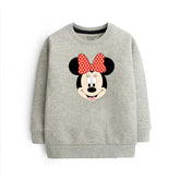 MINNIE GREY HEADER COLOR GIRLS LONG SLEEVE SWEAT-SHIRT