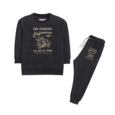 SAN FRANCISCO JUNIOR BOY CHARCOAL COLOR FLEECE TRACK SUIT