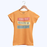 DIGITAL PRINTED TYPOGRAPHY JUNIOR BLAZING ORANGE COLOR GIRLS T.SHIRT