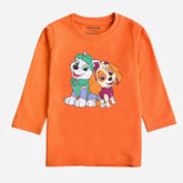 DIGITAL PRINTED PAW PATROL MOCK ORANGE GIRLS LONG SLEEVE T.SHIRT
