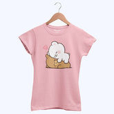 DIGITAL PRINTED MILK & MOCHA JUNIOR TICKLED PINK COLOR GIRLS T.SHIRT