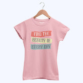 TYPOGRAPHY JUNIOR TICKLED PINK COLOR GIRLS T-SHIRT