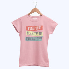 TYPOGRAPHY JUNIOR TICKLED PINK COLOR GIRLS T-SHIRT