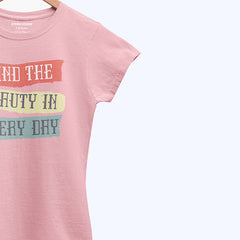 TYPOGRAPHY JUNIOR TICKLED PINK COLOR GIRLS T-SHIRT