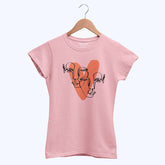 DIGITAL PRINTED HEAT CALIGRAPHY JUNIOR TICKLED PINK COLOR GIRLS T.SHIRT