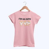 I’M CUTE JUNIOR TICKLED PINK COLOR GIRLS T-SHIRT
