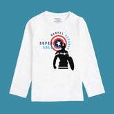 DIGITAL PRINTED SUPER SOILDER WHITE BOYS LONG SLEEVE T.SHIRT