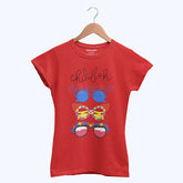 DIGITAL PRINTED CHIL FISH JUNIOR FIERY RED COLOR GIRLS T.SHIRT