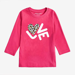 DIGITAL PRINTED LOVE PARADISE PINK GIRLS LONG SLEEVE T.SHIRT