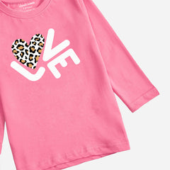 DIGITAL PRINTED LOVE COSMOS PINK GIRLS LONG SLEEVE T.SHIRT