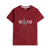 POLO PERINTED MEHROON JUNIOR BOYS T.SHIRT