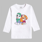 DIGITAL PRINTED PAW PATROL SNOW-WHITE GIRLS LONG SLEEVE T.SHIRT