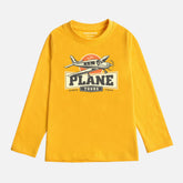 PLANE LEMON YELLOW BOYS LONG SLEEVE T-SHIRT