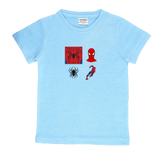 SKY BLUE GRAPHIC T-SHIRT PRINTED SPIDER