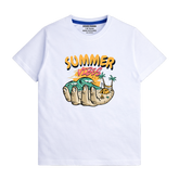 WHITE GRAPHICS SUMMER T-SHIRT