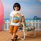 HELLO SUNSHINE PRINTED WHITE JUNIOR BOYS T.SHIRT