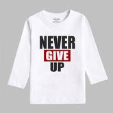 DIGITAL PRINTED NEVER GIVE UP SNOW-WHITE GIRLS LONG SLEEVE T.SHIRT