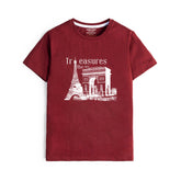 TREASURE PRINTED MEHROON JUNIOR BOYS T.SHIRT