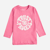 DIGITAL PRINTED TRUST PROCESS COSMOS PINK GIRLS LONG SLEEVE T.SHIRT