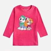 DIGITAL PRINTED PAW PATROL PARADISE PINK GIRLS LONG SLEEVE T.SHIRT