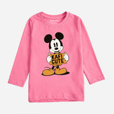 KAFI CUTE COSMOS PINK GIRLS LONG SLEEVE T-SHIRT