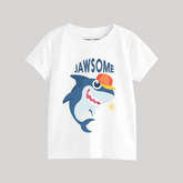 DIGITAL JAWSOME PRINTED WHITE JUNIOR BOYS T.SHIRT