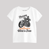 DIGITAL PRINTED BIKE RIDER WHITE JUNIOR BOYS T.SHIRT