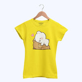 DIGITAL PRINTED MILK & MOCHA JUNIOR CANARY YELLOW COLOR GIRLS T.SHIRT