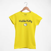 DIGITAL PRINTED HELLO KITTY JUNIOR CANARY YELLOW COLOR GIRLS T.SHIRT