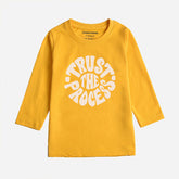DIGITAL PRINTED TRUST PROCESS CANARY YELLOW GIRLS LONG SLEEVE T.SHIRT