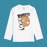 POPEYE WHITE BOYS LONG SLEEVE T.SHIRT
