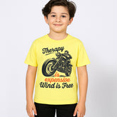 DIGITAL PRINTED BIKE RIDER YELLOW JUNIOR BOYS T.SHIRT