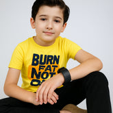 DIGITAL PRINTED BURN FAT YELLOW JUNIOR BOYS T.SHIRT