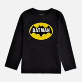 DIGITAL PRINTED BATMAN JET BLACK BOYS LONG SLEEVE T.SHIRT