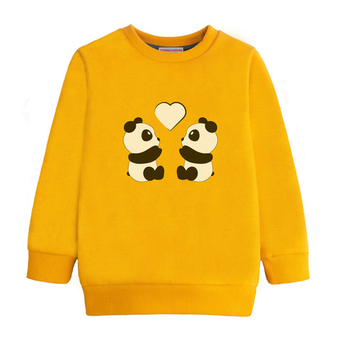 PANDA GIRLS ORANGE SHADE FLEECE SWEAT SHIRT