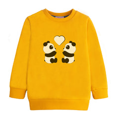 PANDA GIRLS ORANGE SHADE FLEECE SWEAT SHIRT