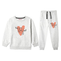 HEART JUNIOR GIRLS OATMEAL COLOR TRACK SUIT