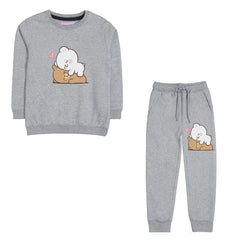 MILK & MOCHA JUNIOR GIRLS GREY HEADER COLOR TRACK SUIT