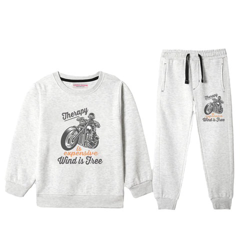 MOTORCYCLE JUNIOR BOY OATMEAL COLOR TRACK SUIT