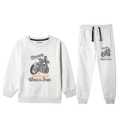 MOTORCYCLE JUNIOR BOY OATMEAL COLOR TRACK SUIT